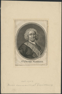 Original title:  Sir Peter Warren, 1703-1752, Naval Commander at Louisbourg. 
