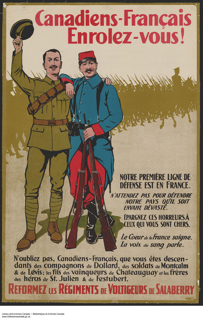 Titre original : Canadiens-Français, Enrolez-vous! : recruitment campaign.