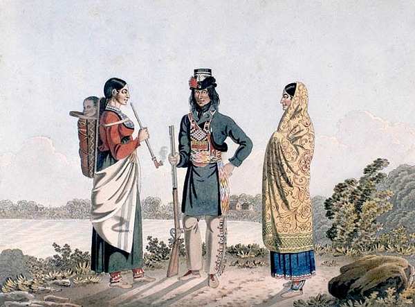 Original title:  Un métis et ses deux épouses, vers 1825-1826