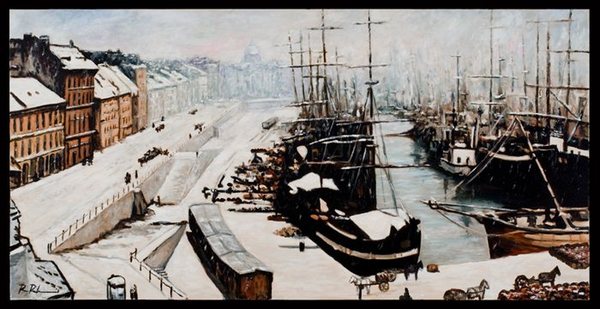 Titre original&nbsp;:  Montreal Harbor View, 1865 by Ross Rheaume